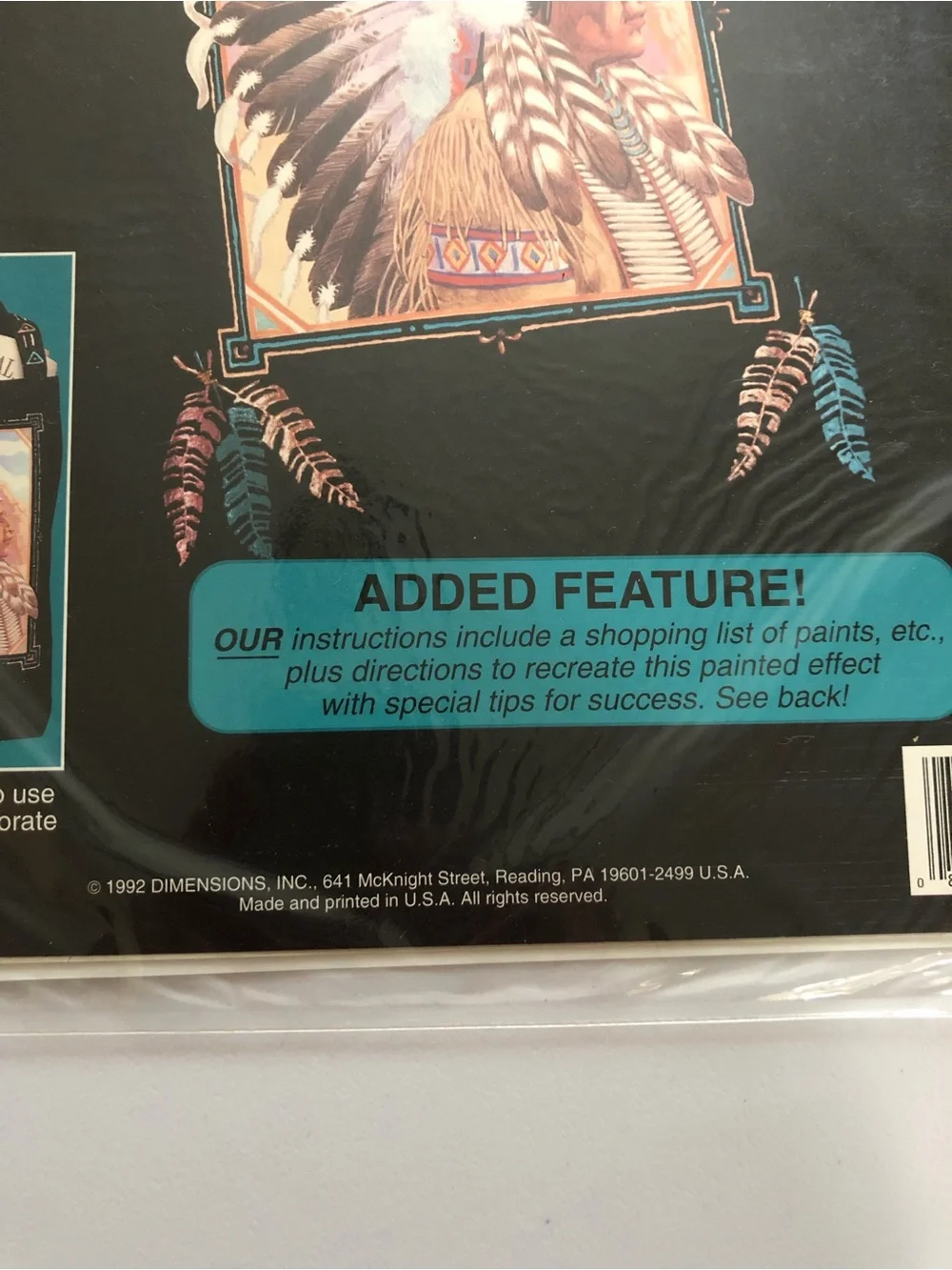 Vtg 1992 Dimensions Iron-On Fashion Transfer Indian Chief 80051 New In Package